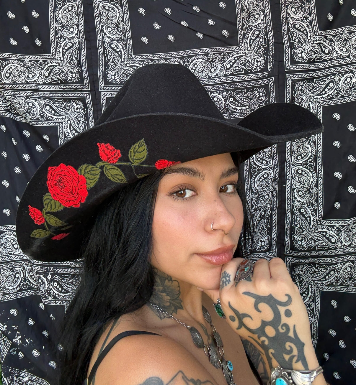 Wild as Heck "Marlowe" Cowboy Hat w/ Roses
