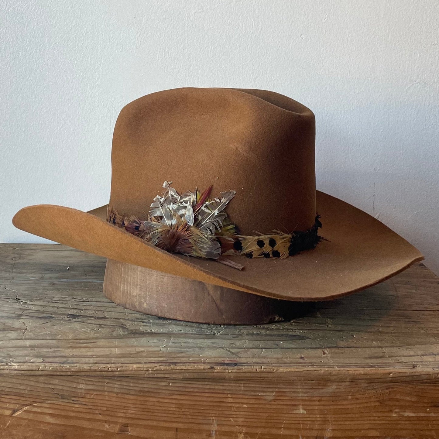 Congiac Resistol Cowboy Hat with Feather Band