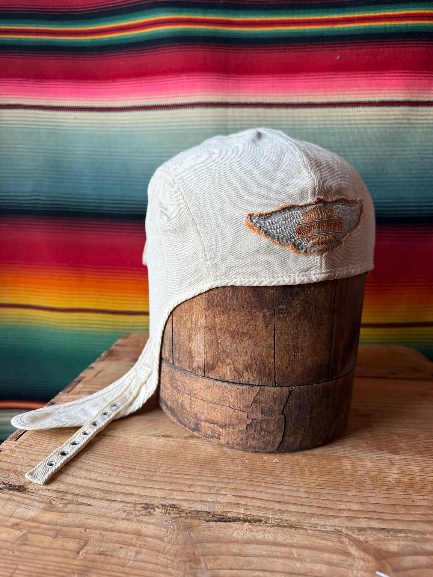 Vintage Harley Davidson Cloth Skull Cap