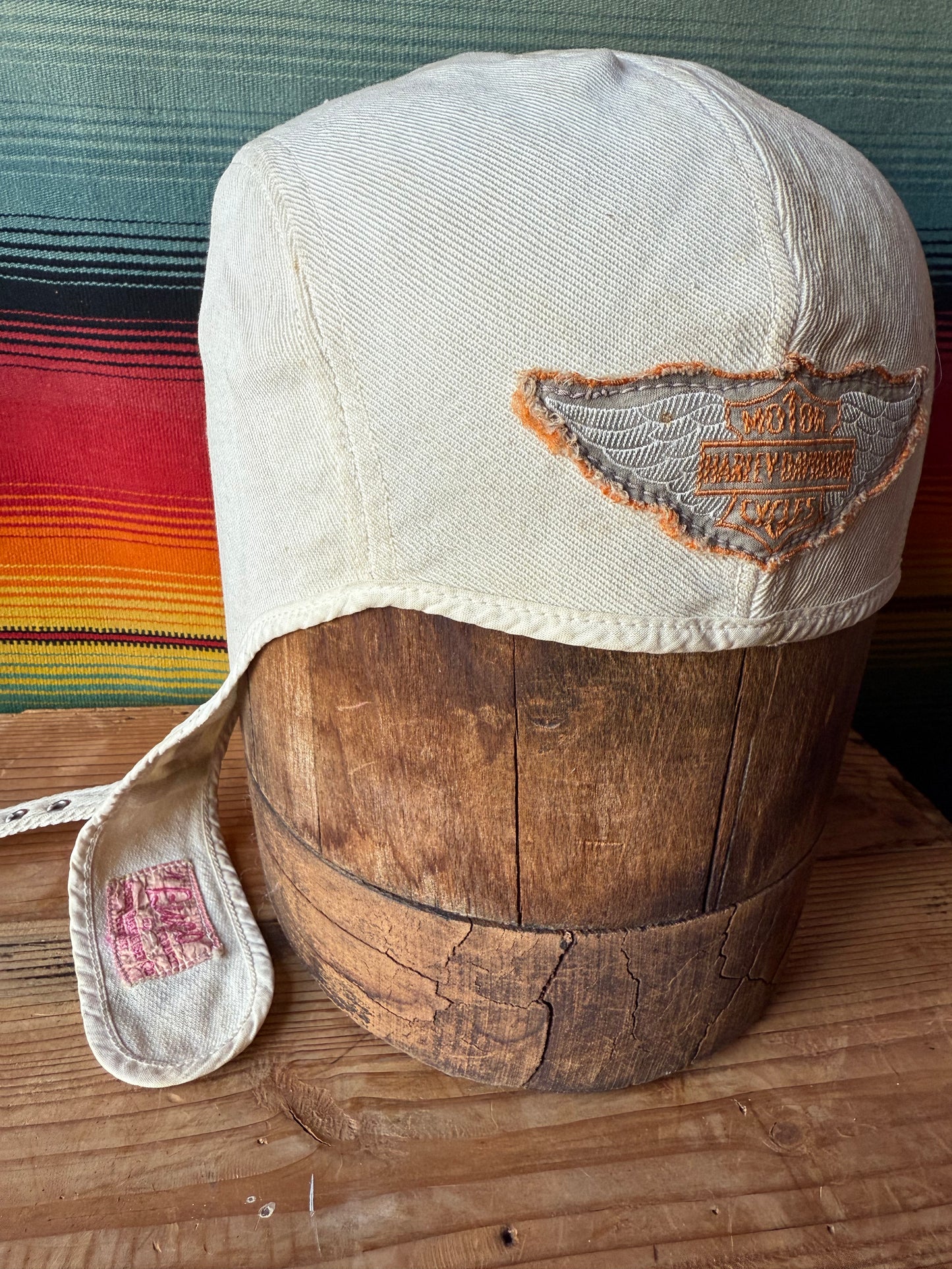 Vintage Harley Davidson Cloth Skull Cap