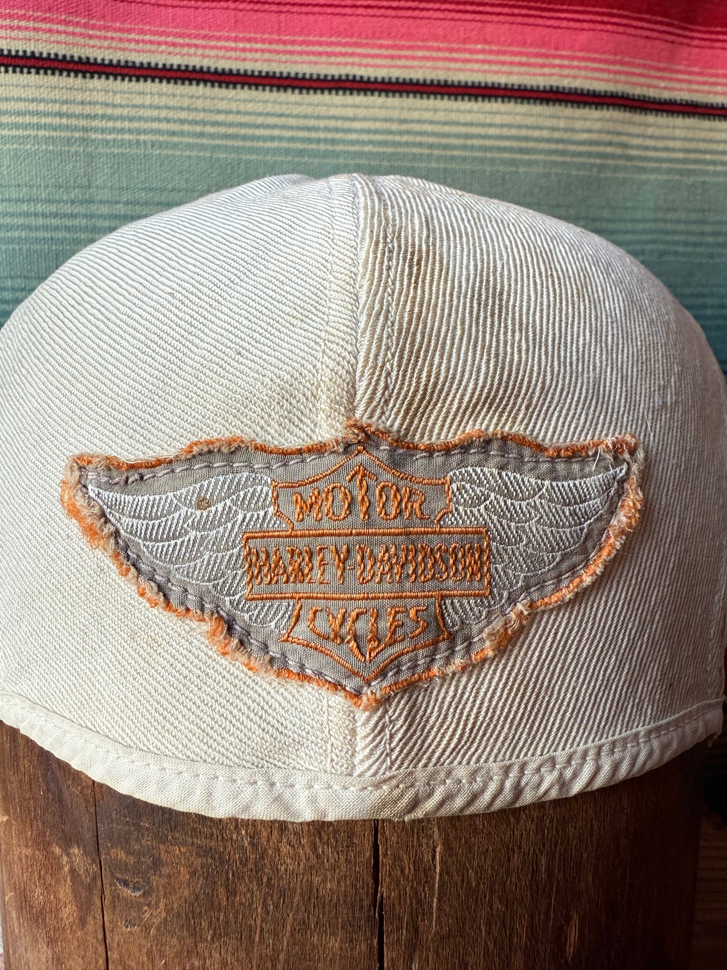Vintage Harley Davidson Cloth Skull Cap