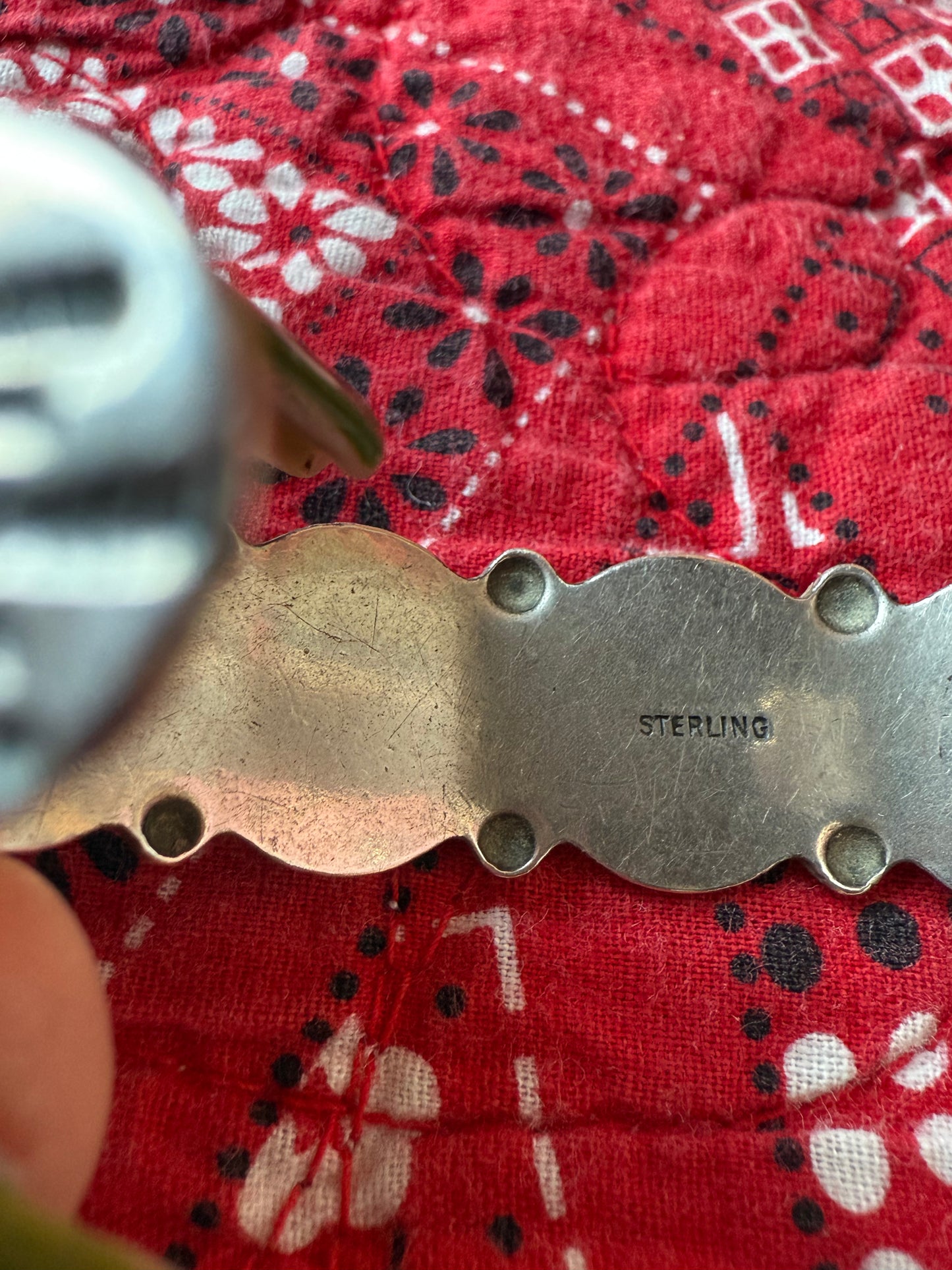 Fred Harvey Green 3 Stone Snakes Cuff