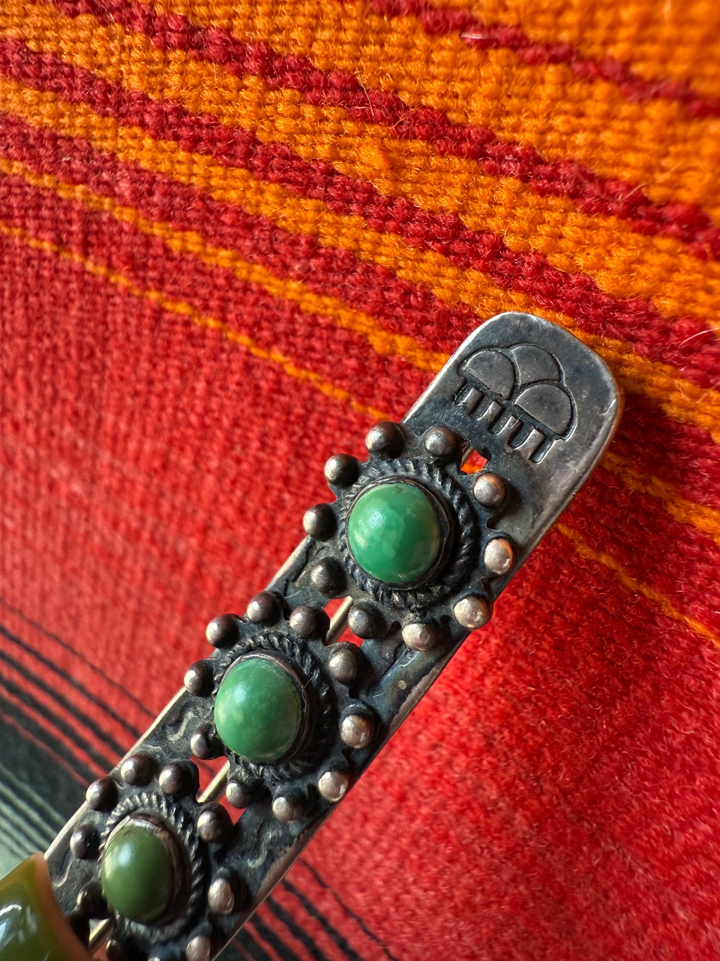 Fred Harvey 5 Stone Raincloud Bar Pin