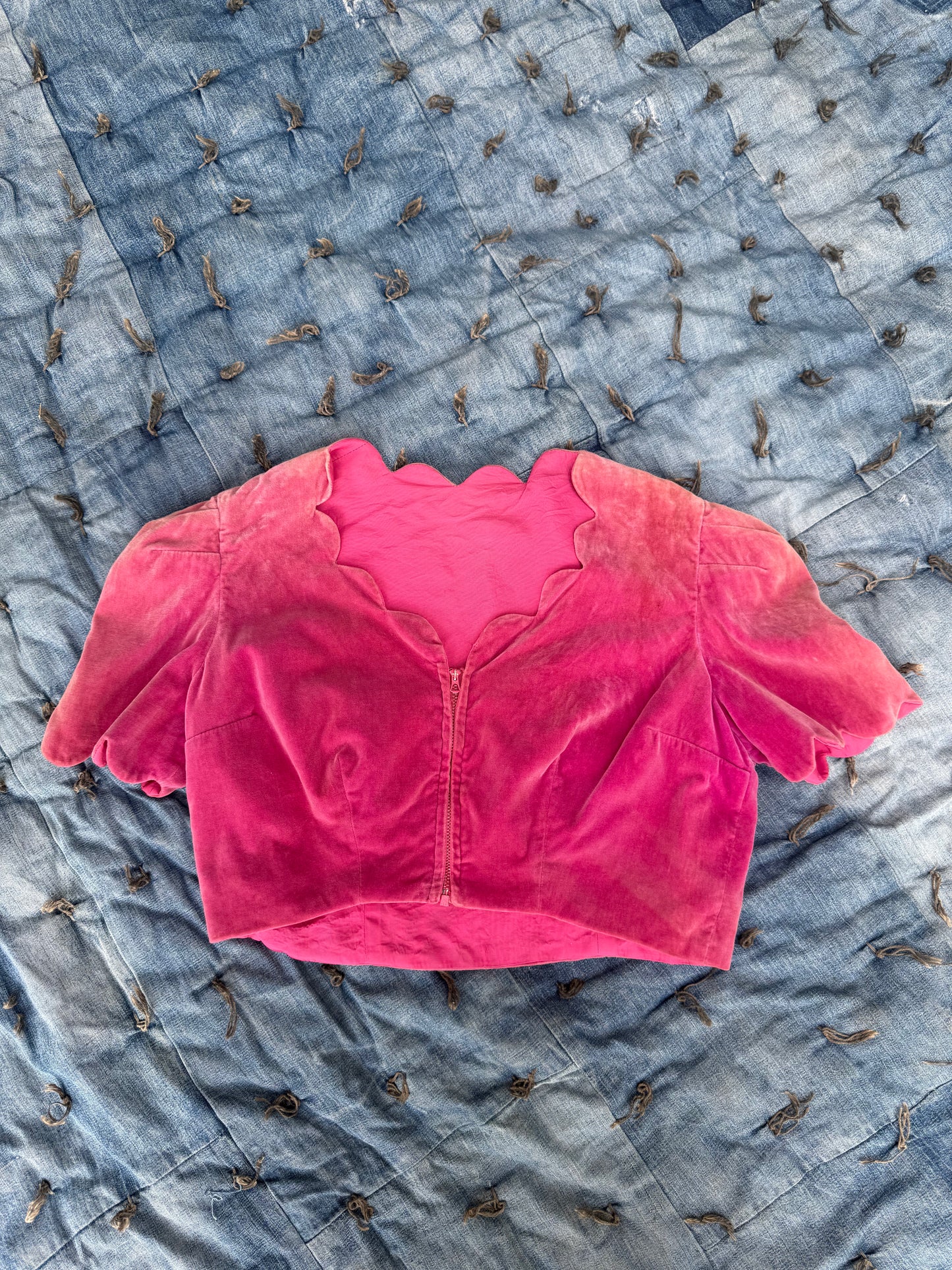 1930s Pink Velvet Zip Top (PS)