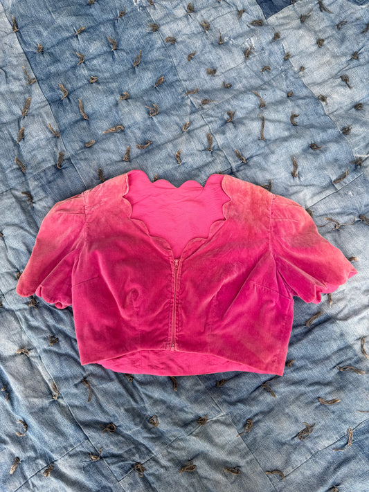 1930s Pink Velvet Zip Top (PS)