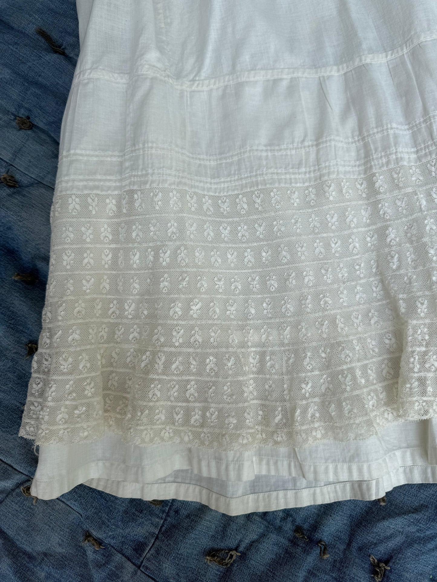 Antique White Cotton & Lace Skirt (PS)
