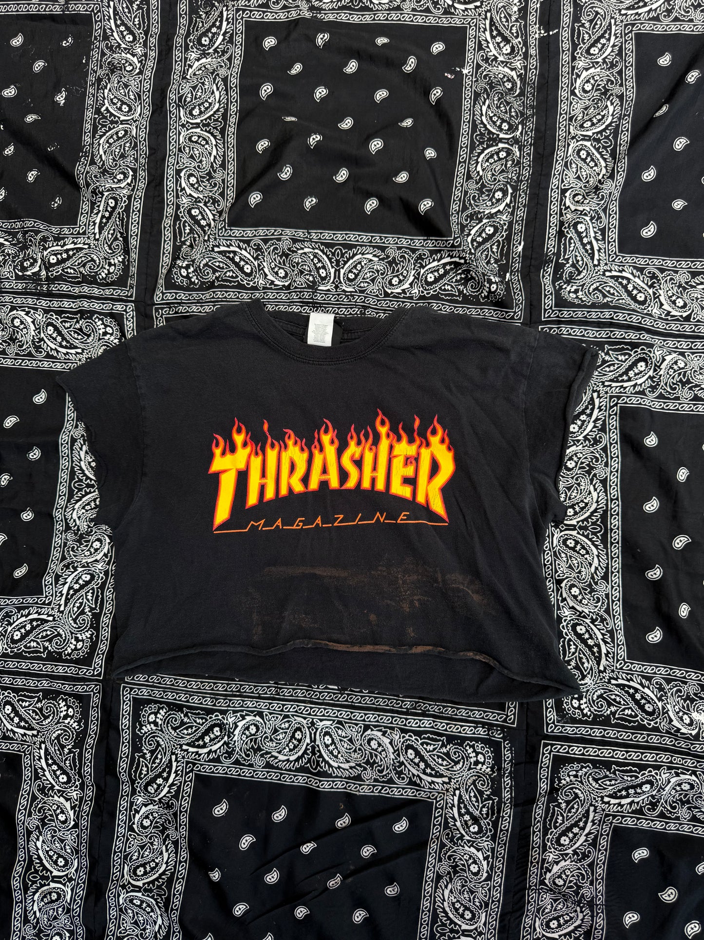 Bleached and Cropped Thrasher Tee