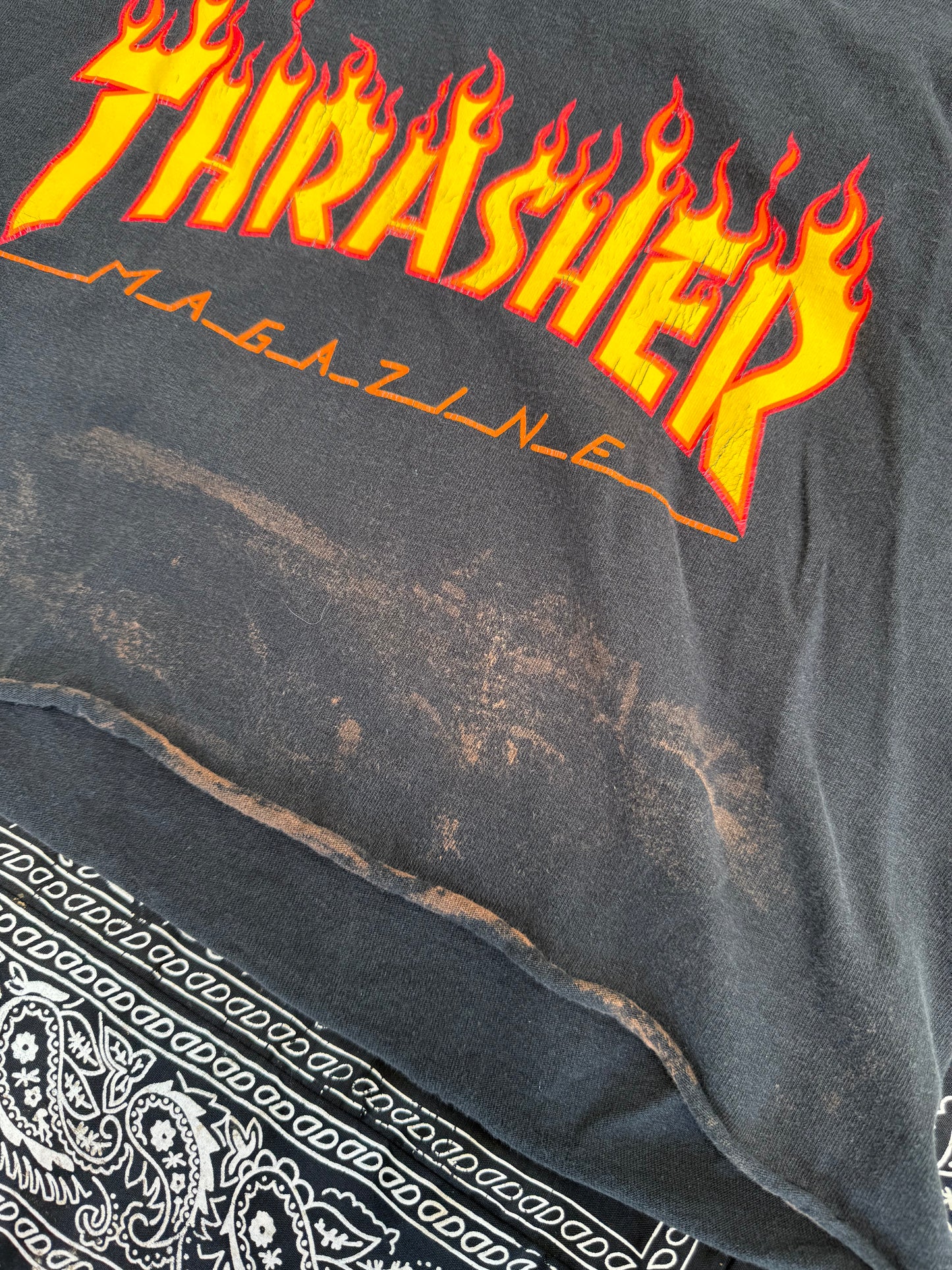 Bleached and Cropped Thrasher Tee