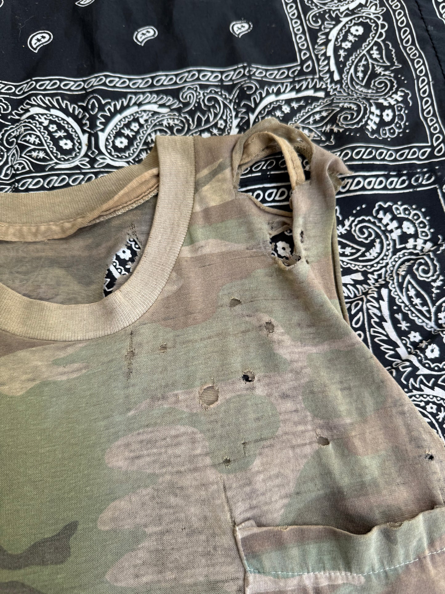 Paper Thin Distressed Camo Shirt