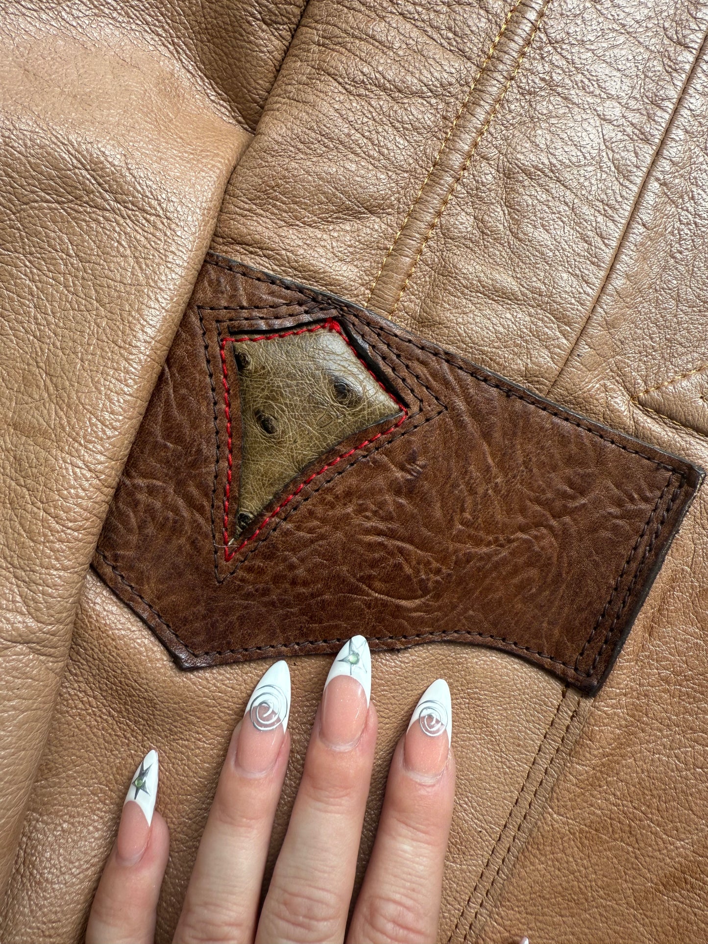 Vintage Custom Leather Blazer with Arrows Design by Mancha
