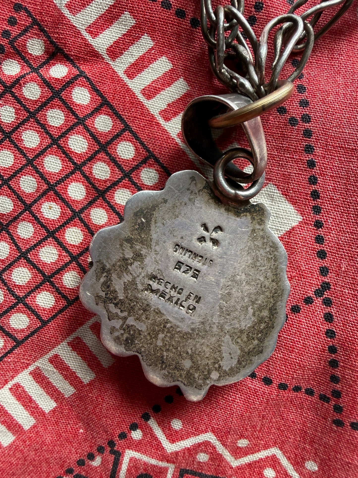 Mexican Sterling Pendant Turquoise w/ Chain (MA)