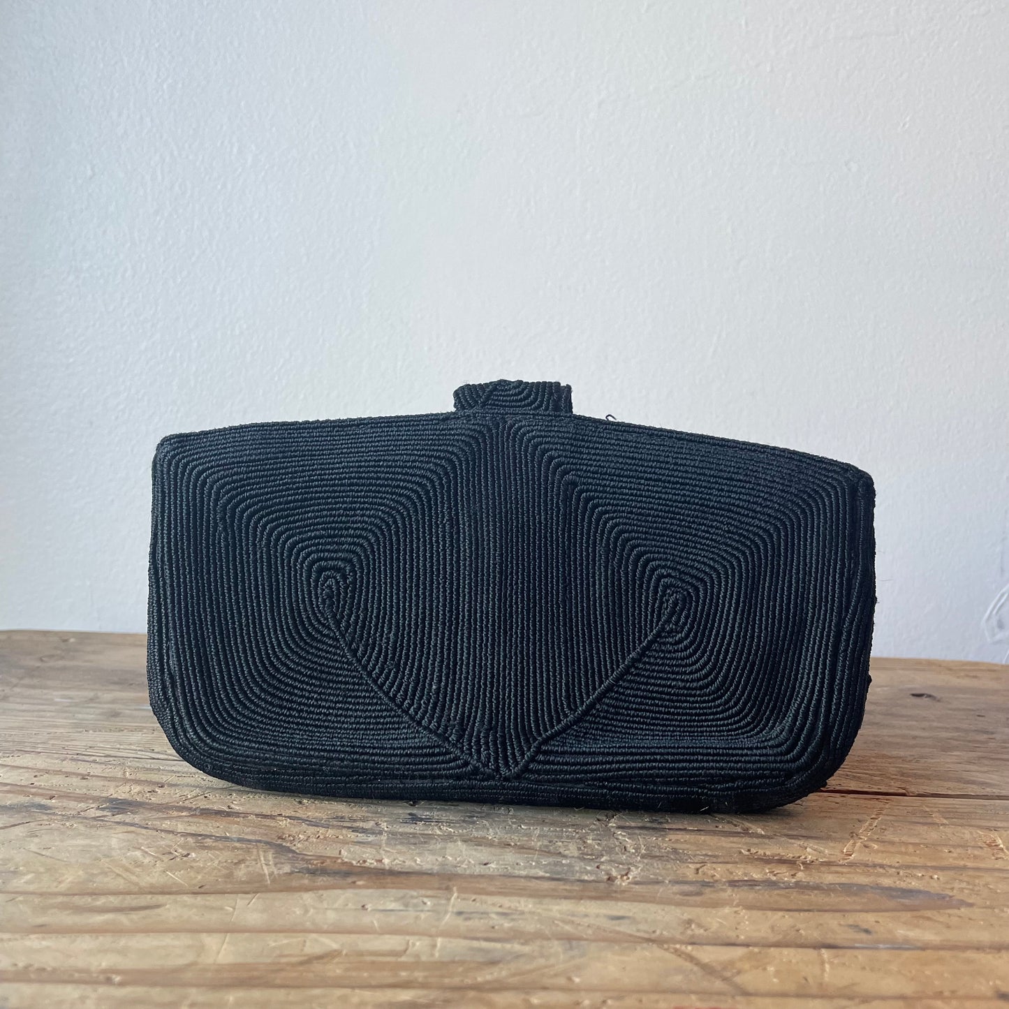 Vintage Black Woven Clutch