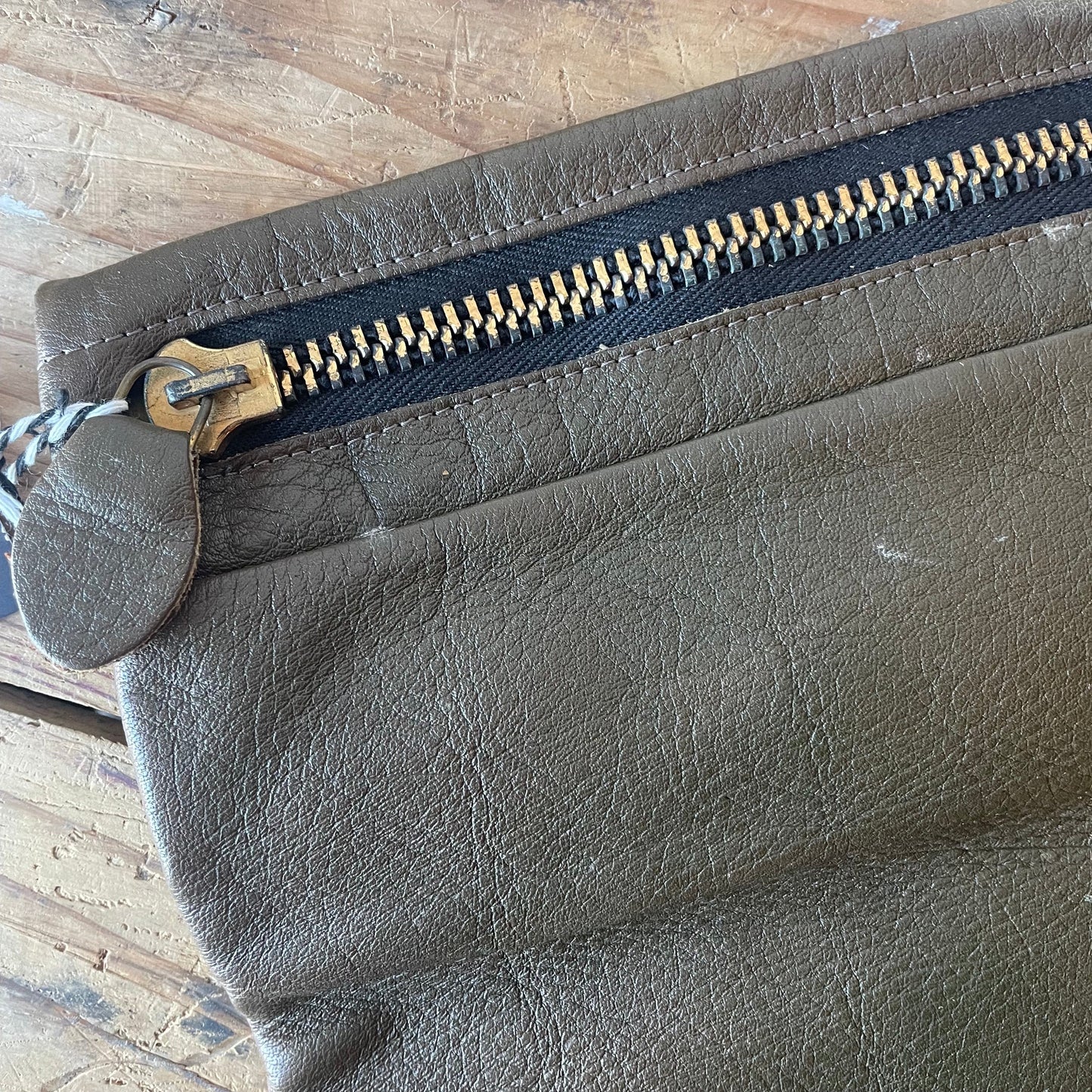 Vintage Brown Leather Folding Clutch