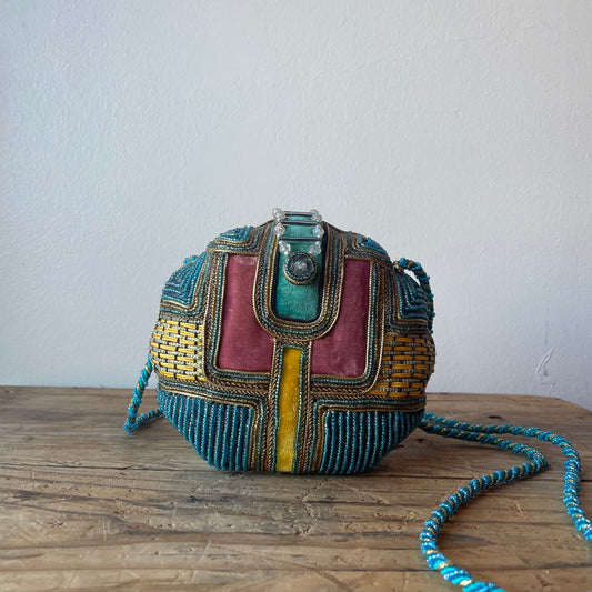 VTG Late 80's Beaded Clasp Bag