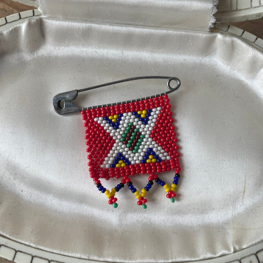 Native American Beaded Safety Pin Piece