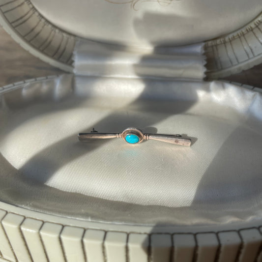 Sterling & Turquoise Simple Pin