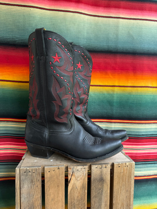 Vintage Durango Black and Red Western Boots Size 10
