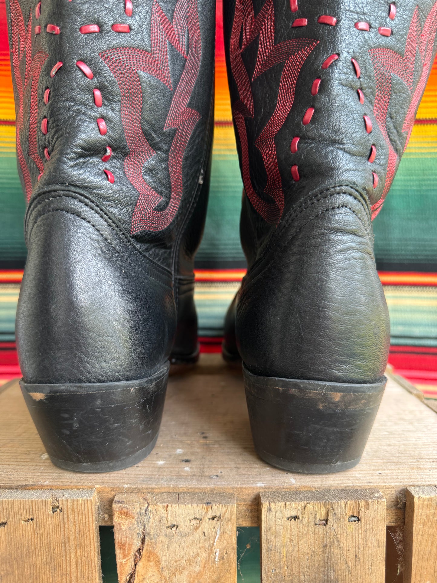 Vintage Durango Black and Red Western Boots Size 10