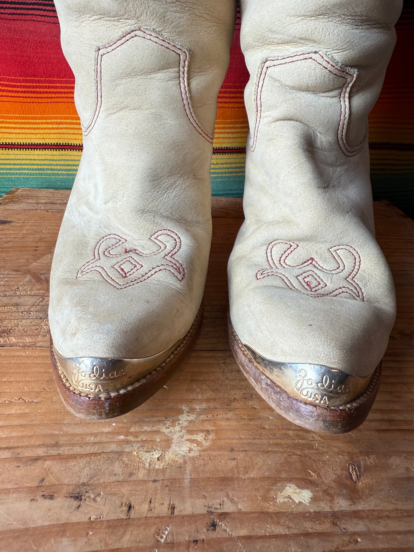 1980s Zodiac Feather Inlay Boots 6.5