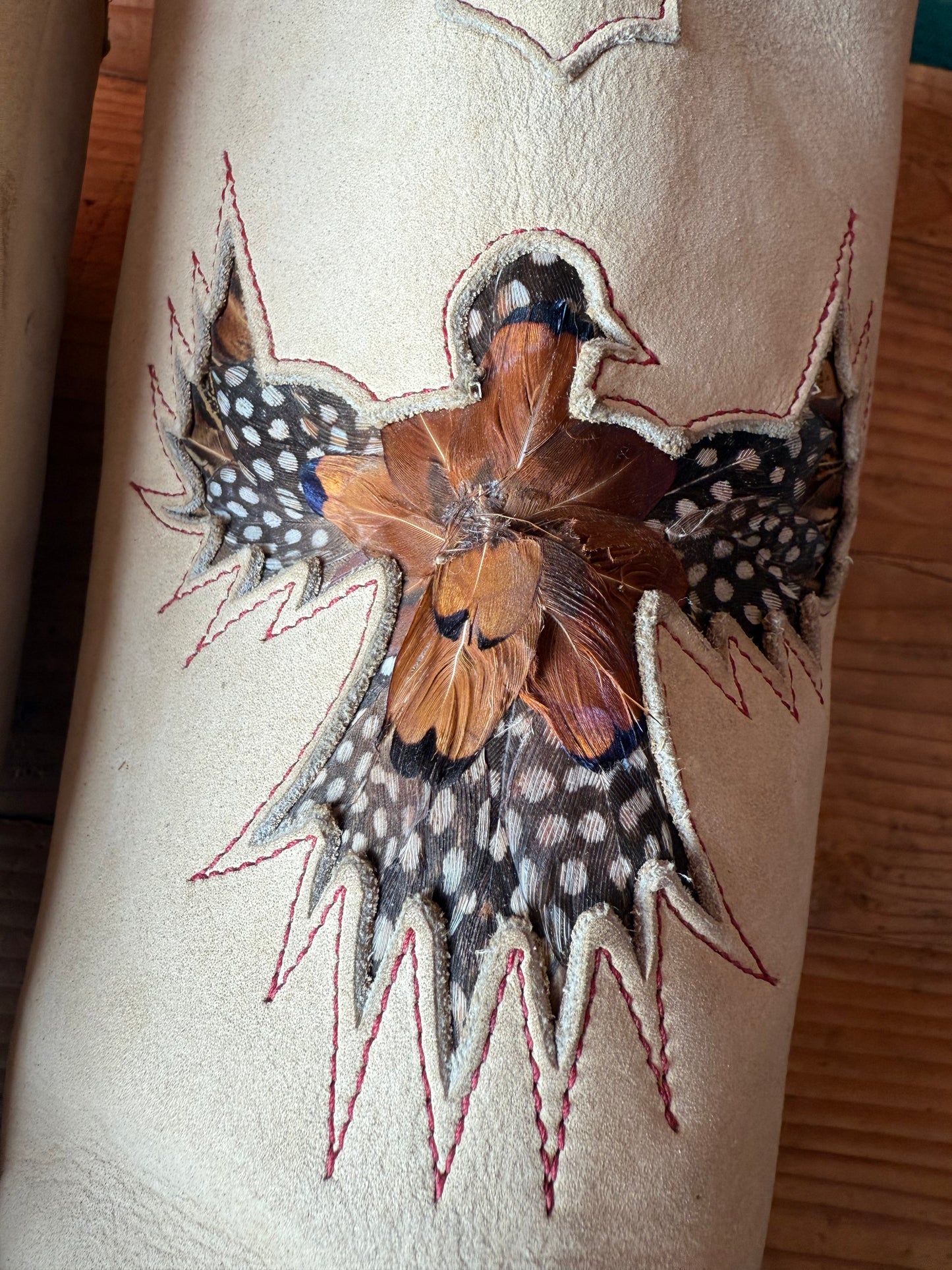 1980s Zodiac Feather Inlay Boots 6.5