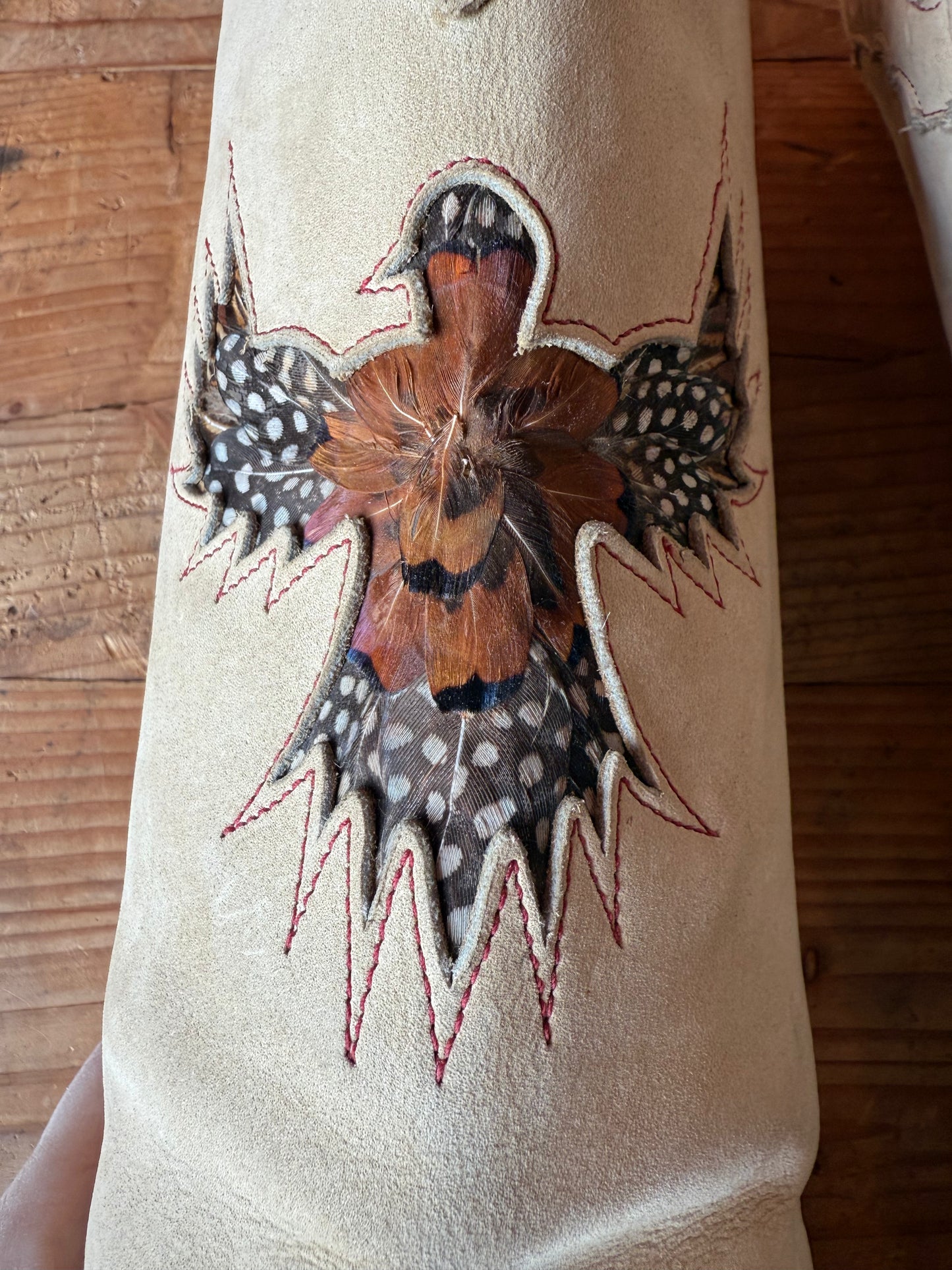 1980s Zodiac Feather Inlay Boots 6.5
