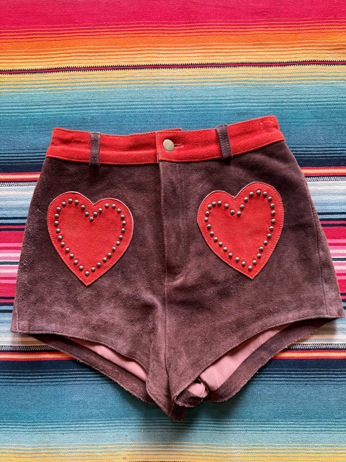 Understated Leather Heart Shorts