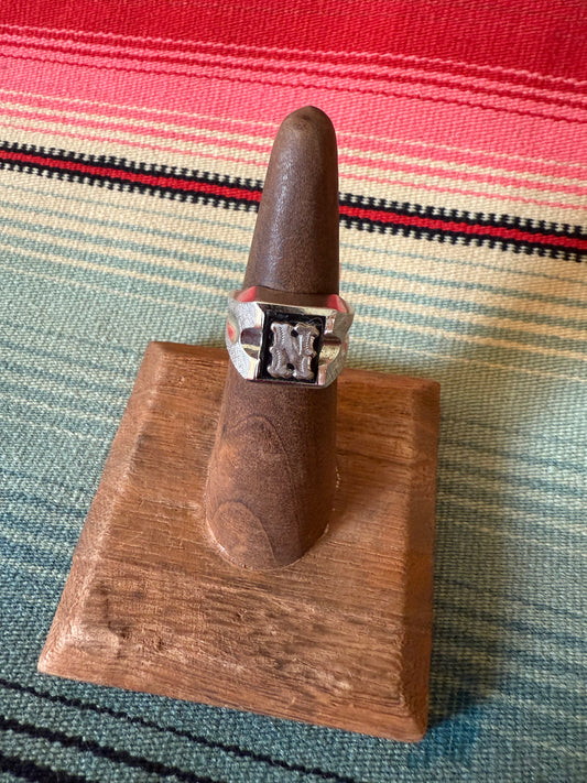 Art Deco Sterling "N" Signet Ring