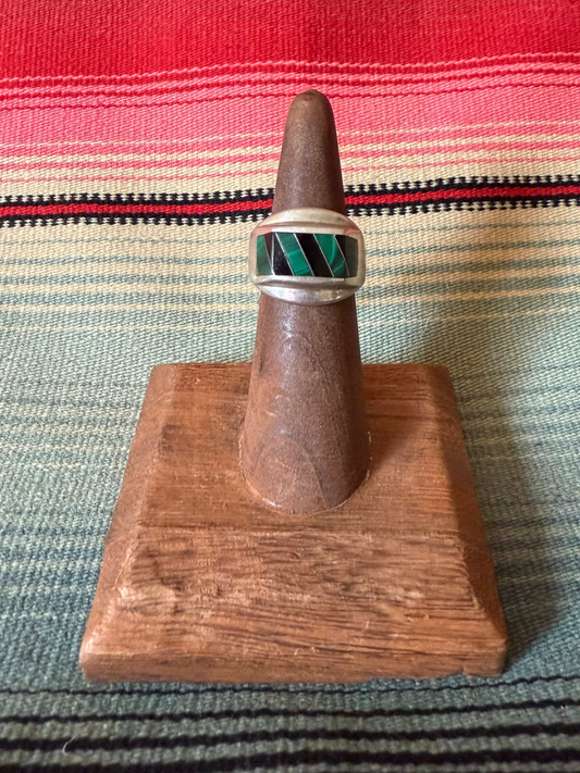 Malachite Onyx Sterling Ring