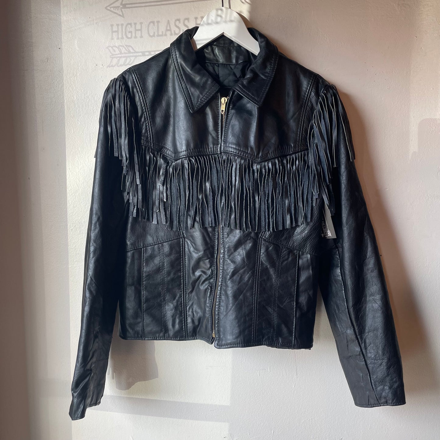 VTG Branded Garments Leather Fringe Jacket