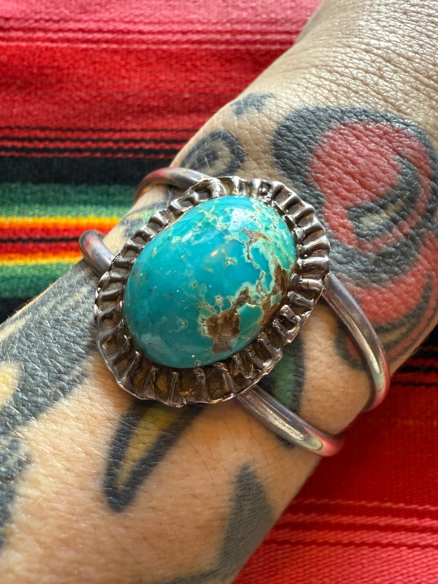 Tortoise Shell Style Turquoise Setting Cuff (MA)