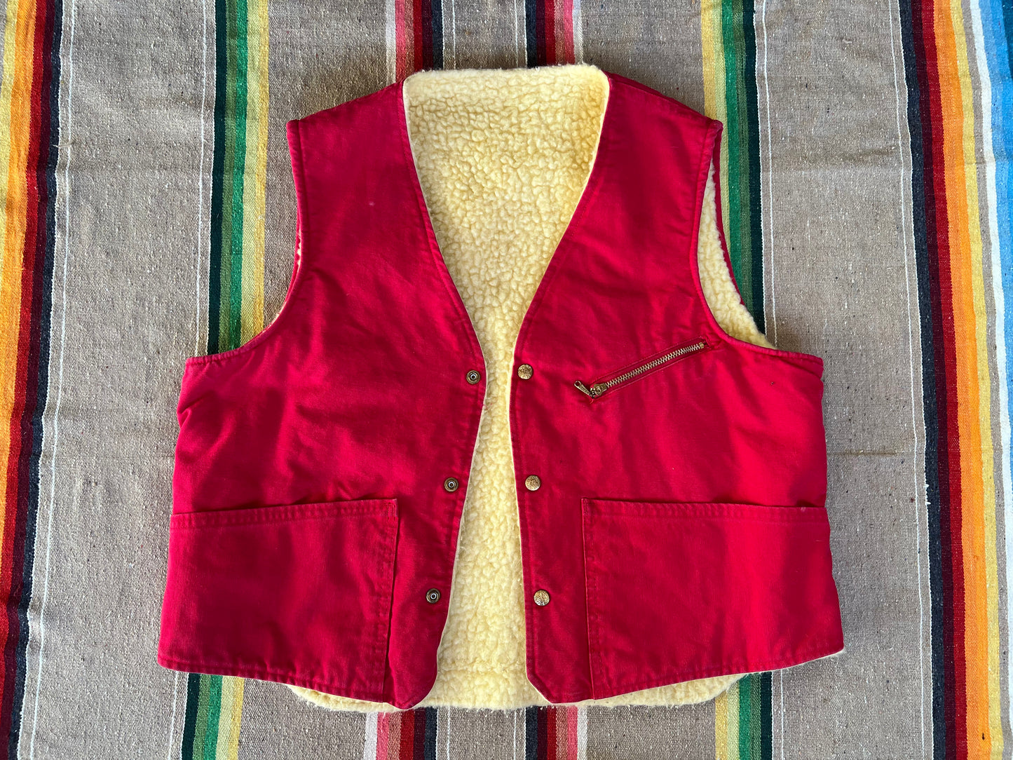 1950s 60s Sherpa Lined Vest