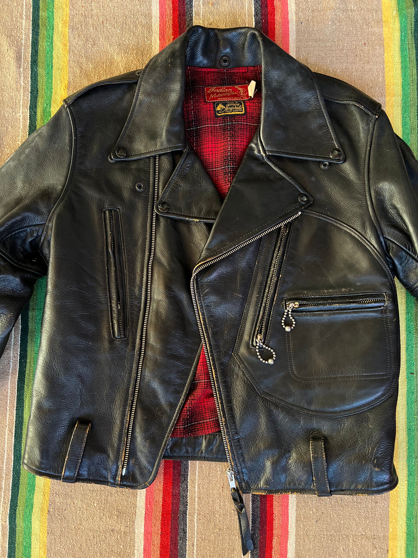 1950s Style Indian Horse Hide Moto Jacket