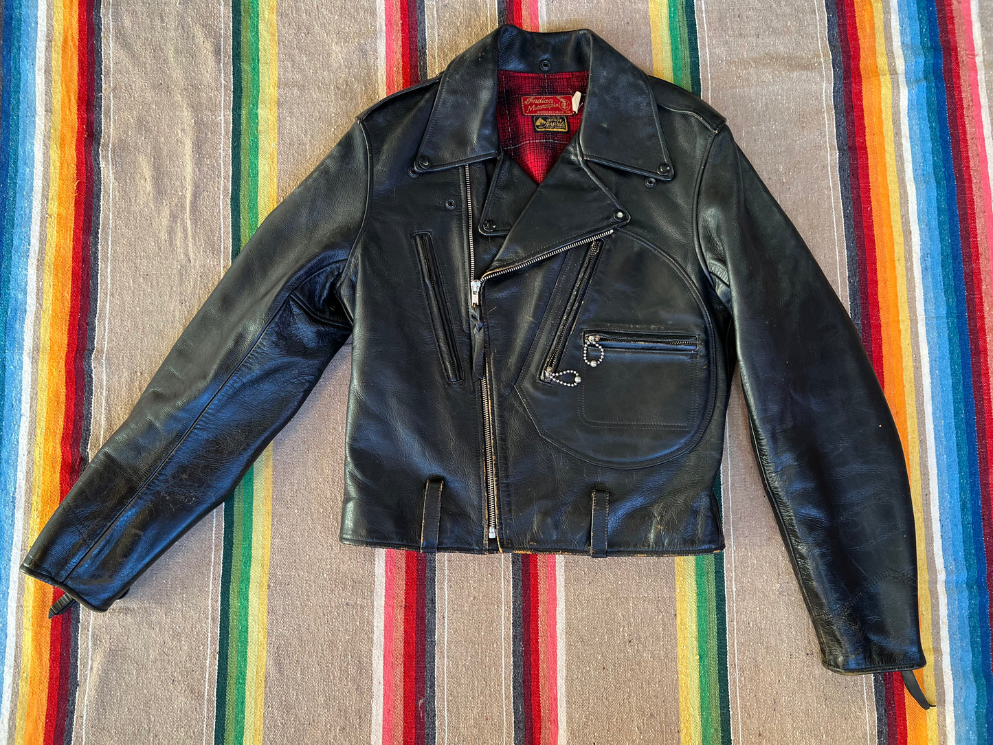 1950s Style Indian Horse Hide Moto Jacket