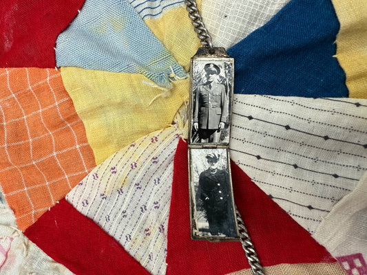 Vintage WWII Air Corps ID Bracelet and Locket, Sterling with Original Photos (MA)