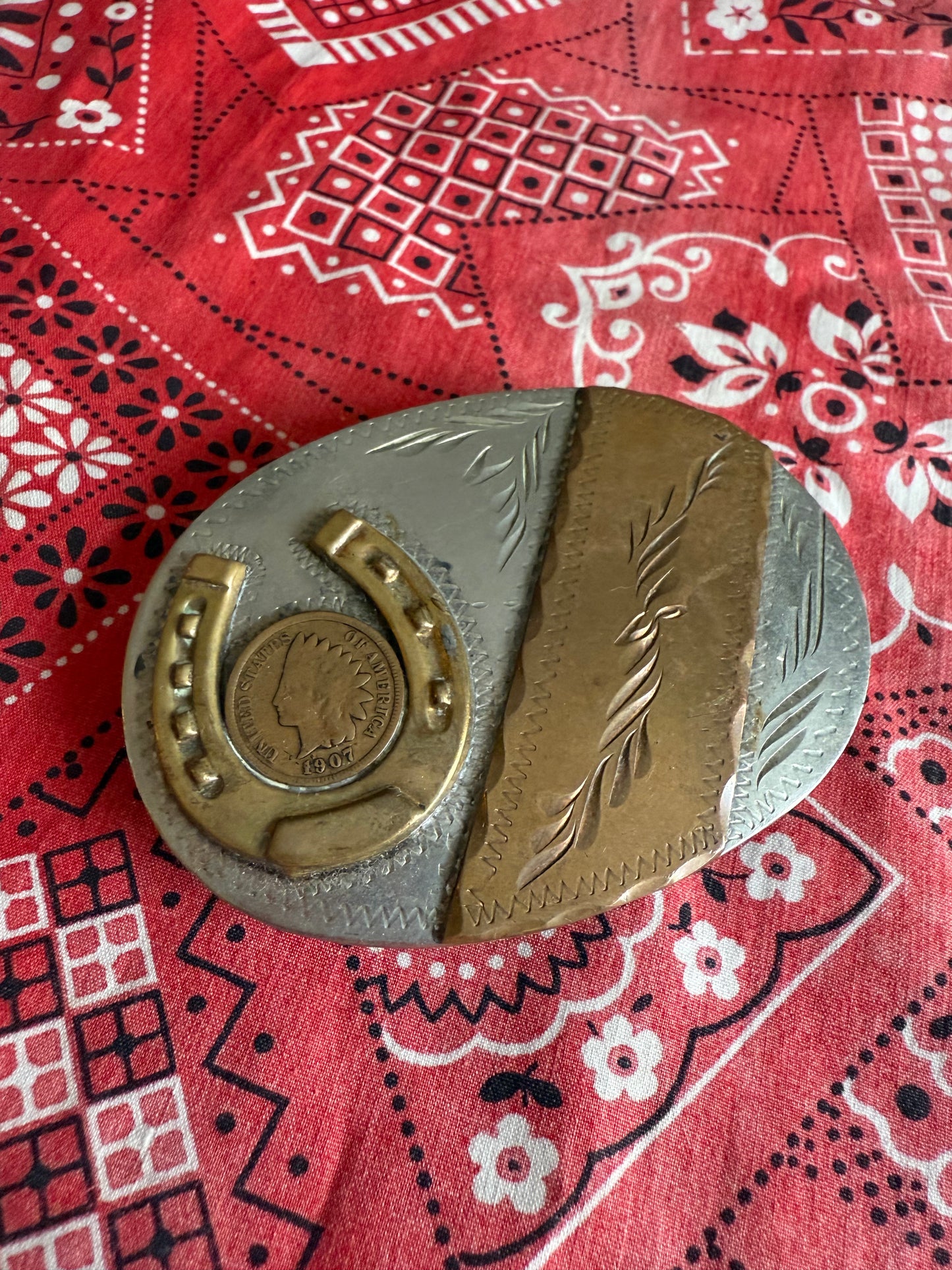 Indian Head Penny Horseshoe Buckle