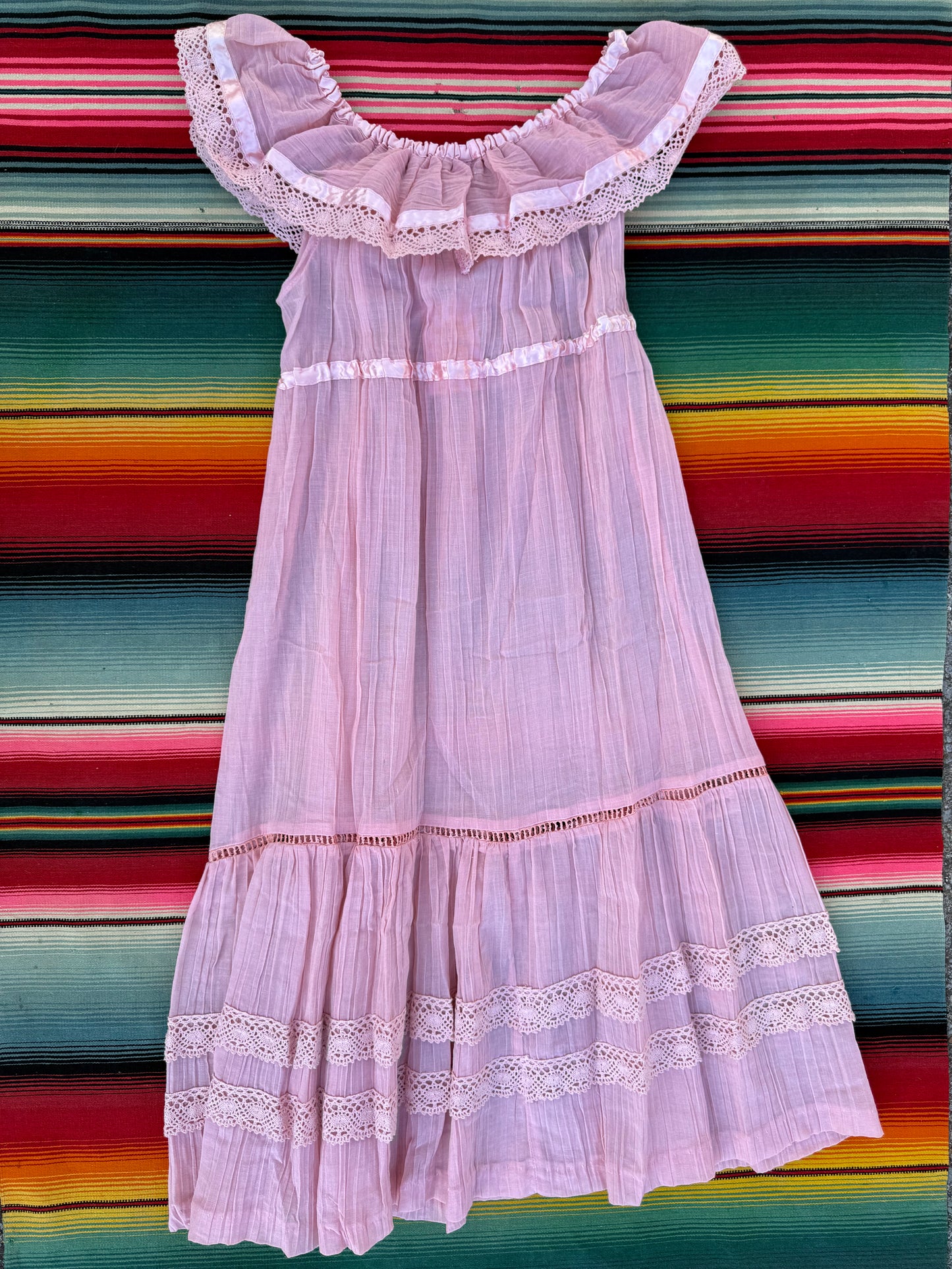 1970s Young Edwardian Bohemian Midi Dress (LR)