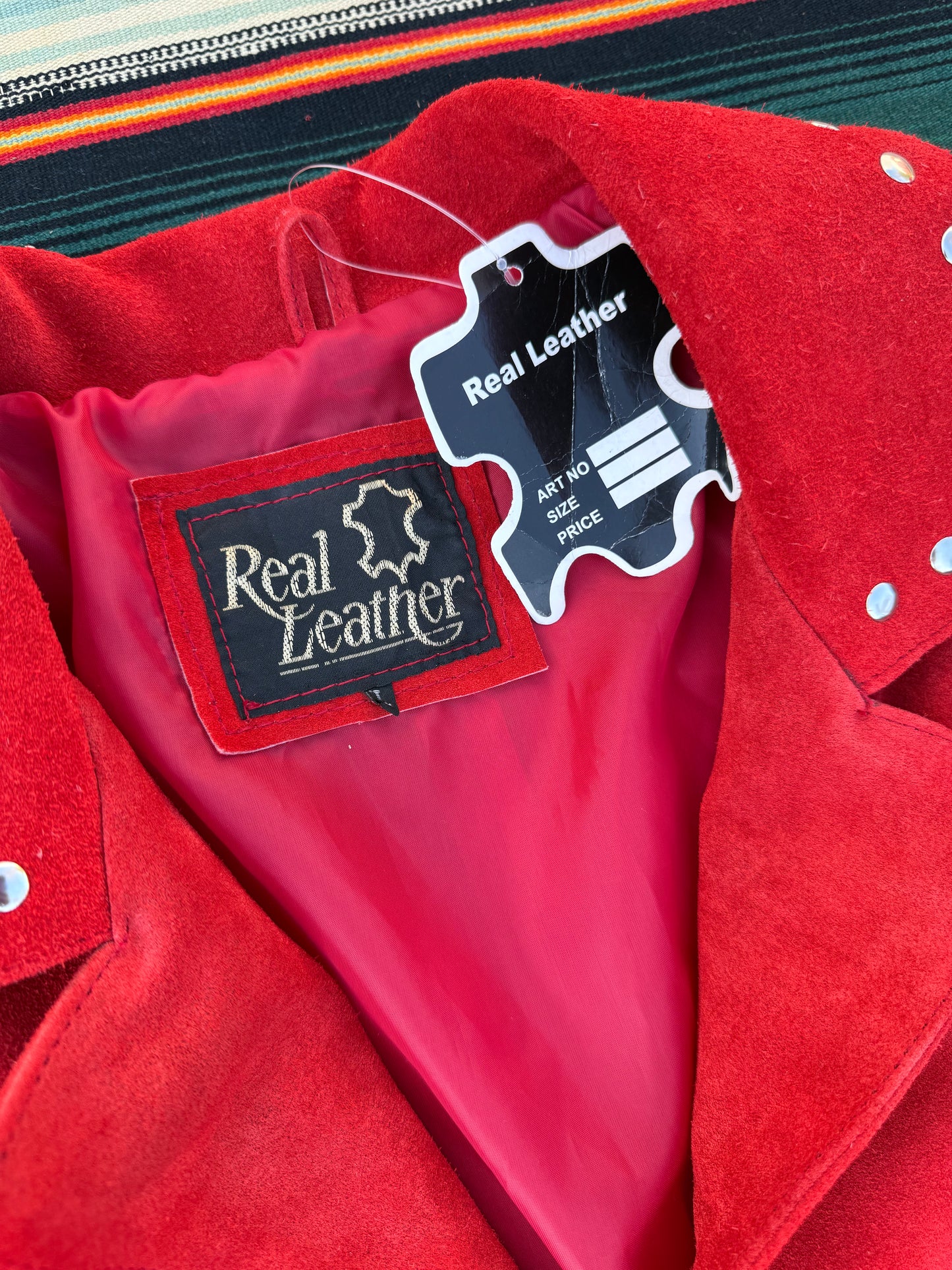 1990s Mint Condition Red Suede & Fringed Jacket Sizes L and XL (LR)