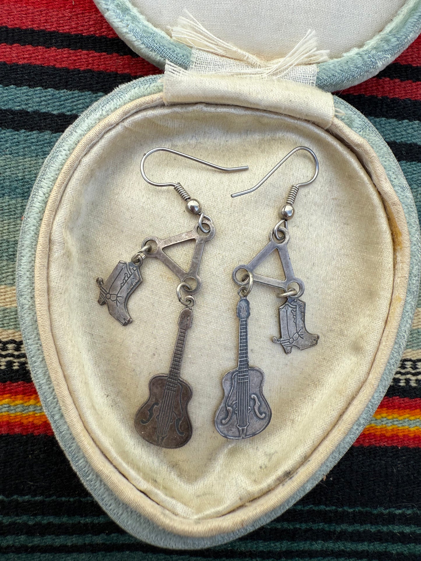 Vintage guitar and cowboy boot earrings (MA)