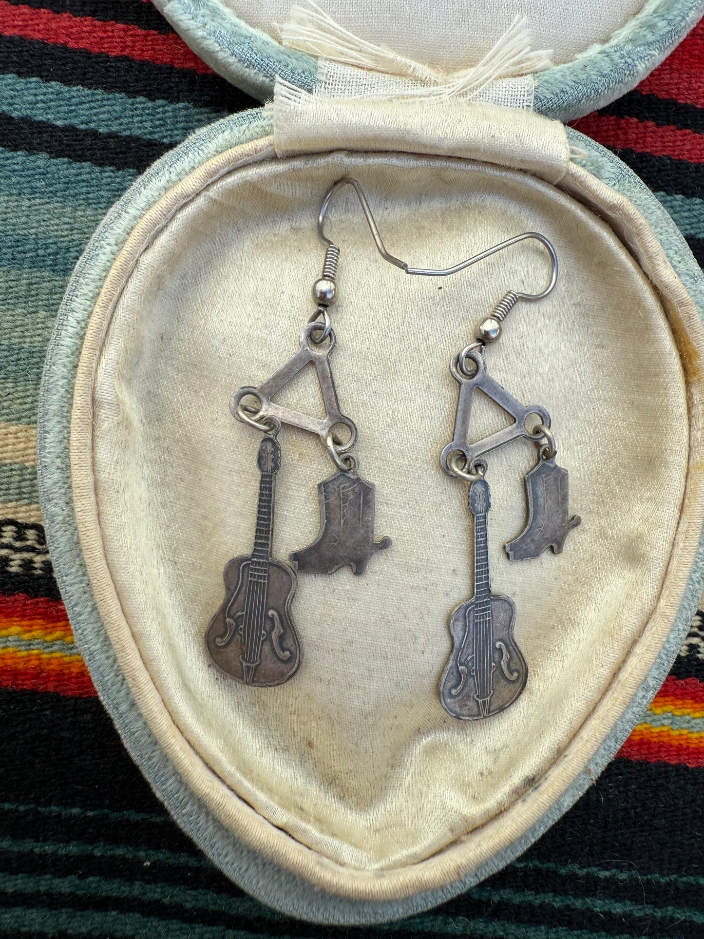 Vintage guitar and cowboy boot earrings (MA)