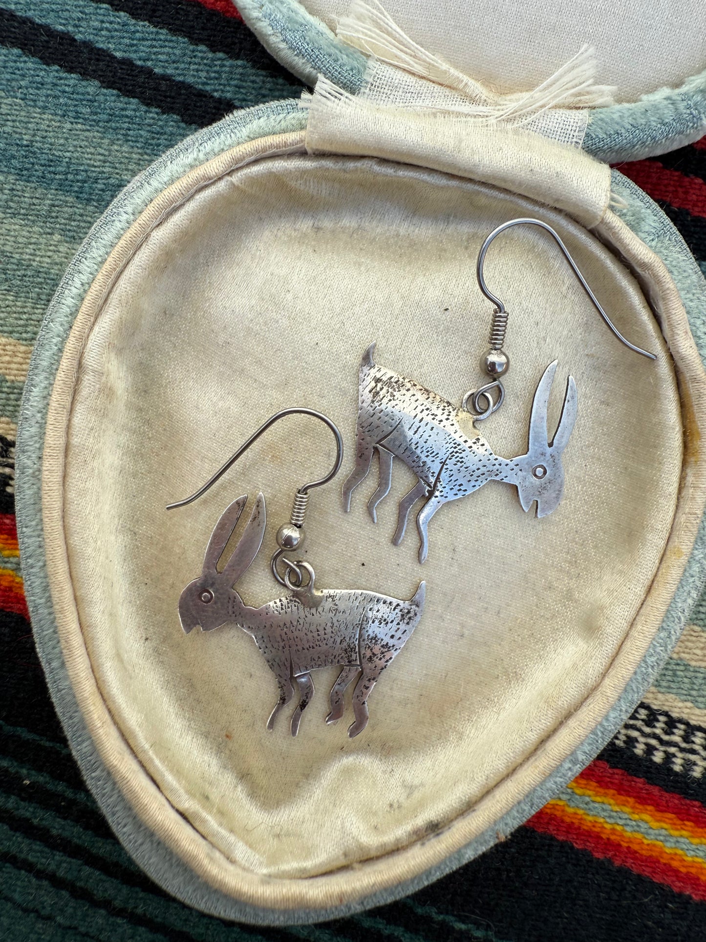 Vintage sterling jack rabbit earrings (MA)