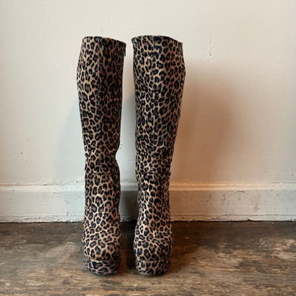 Size 8.5 Custom Cheetah Go Go Boots AS IS