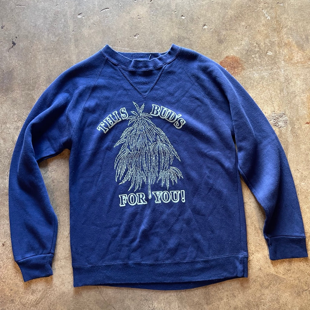 Navy This Buds For You Crewneck