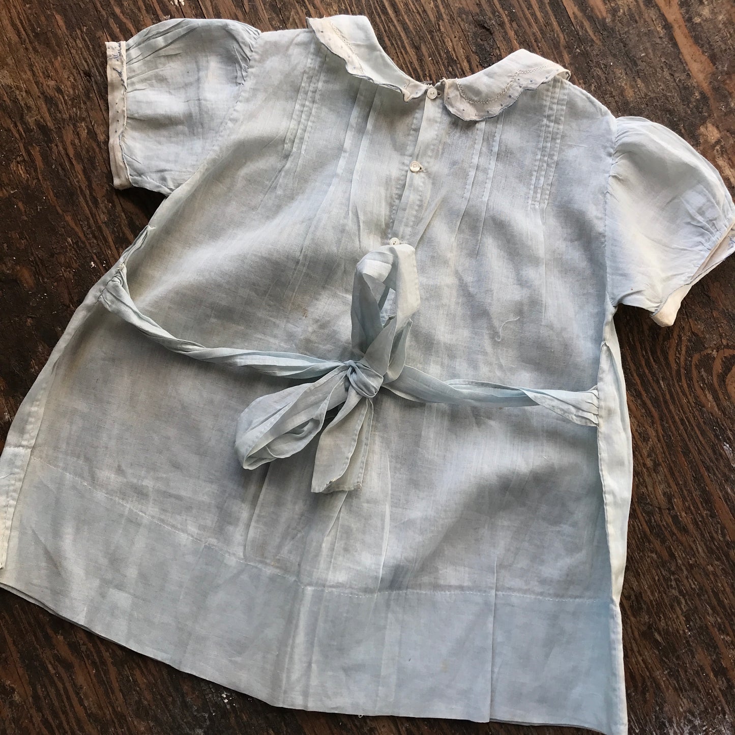 1940s Baby Blue Organdy Baby Dress