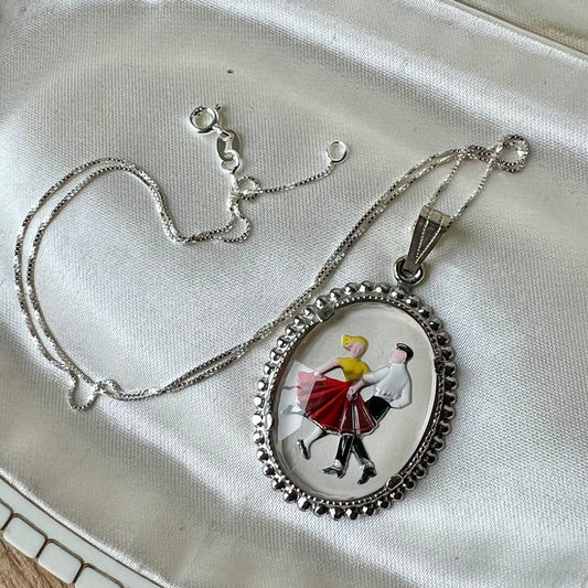 Square Dancing Shadowbox Necklace