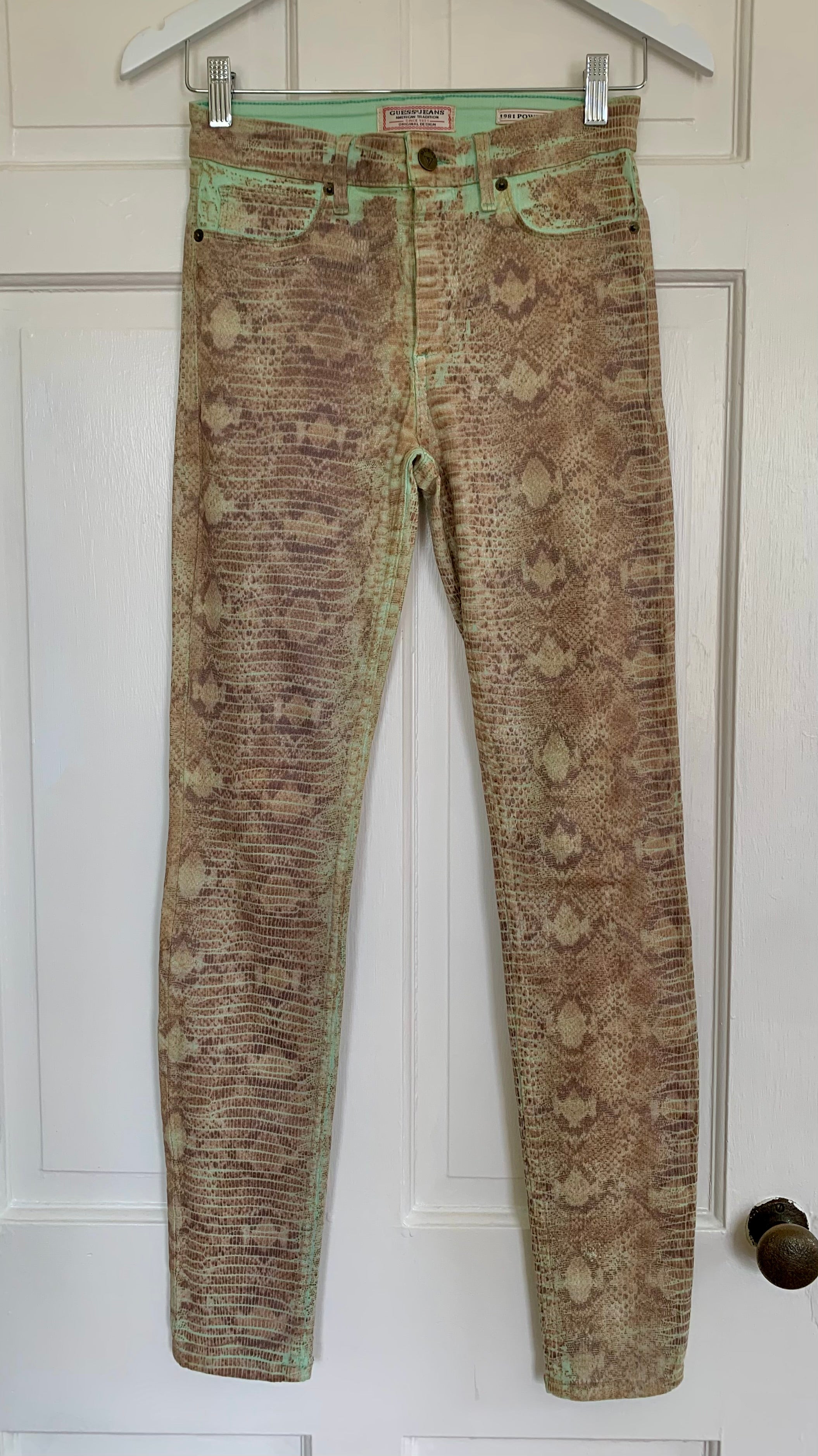 vintage guess snake design pants