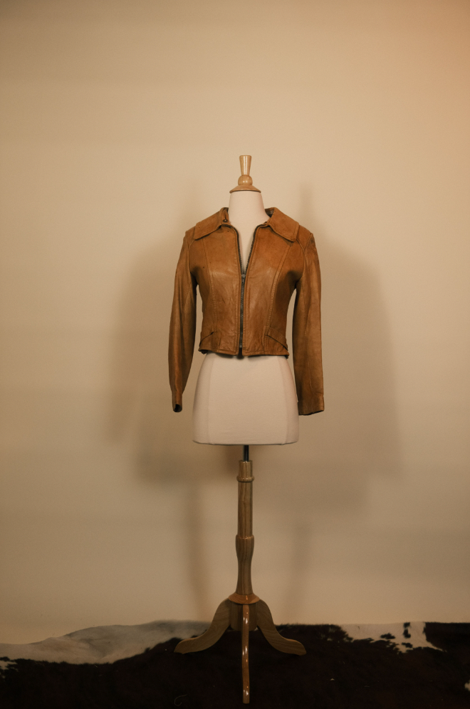 Lady Scully Genuine Leather Zip Front Jacket