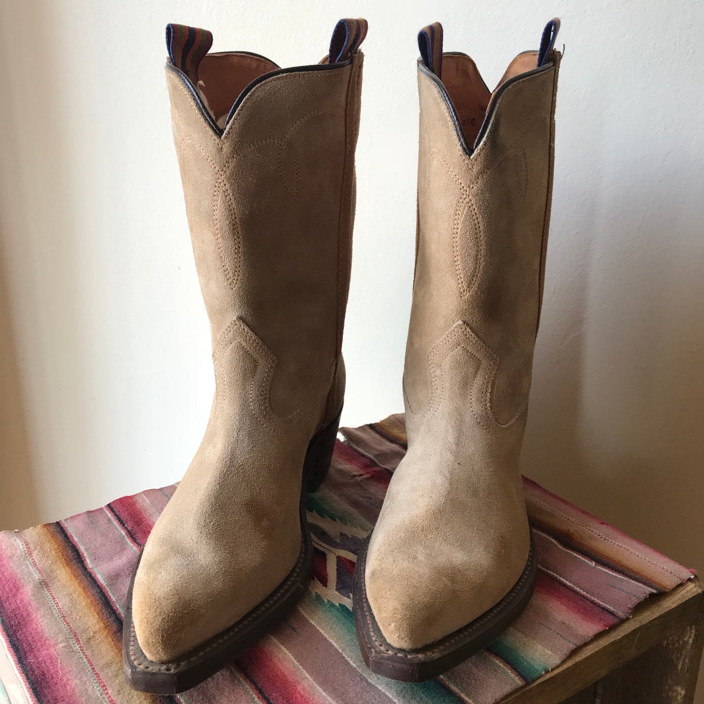1950s NOS Suede Cowboy Boots women's 5