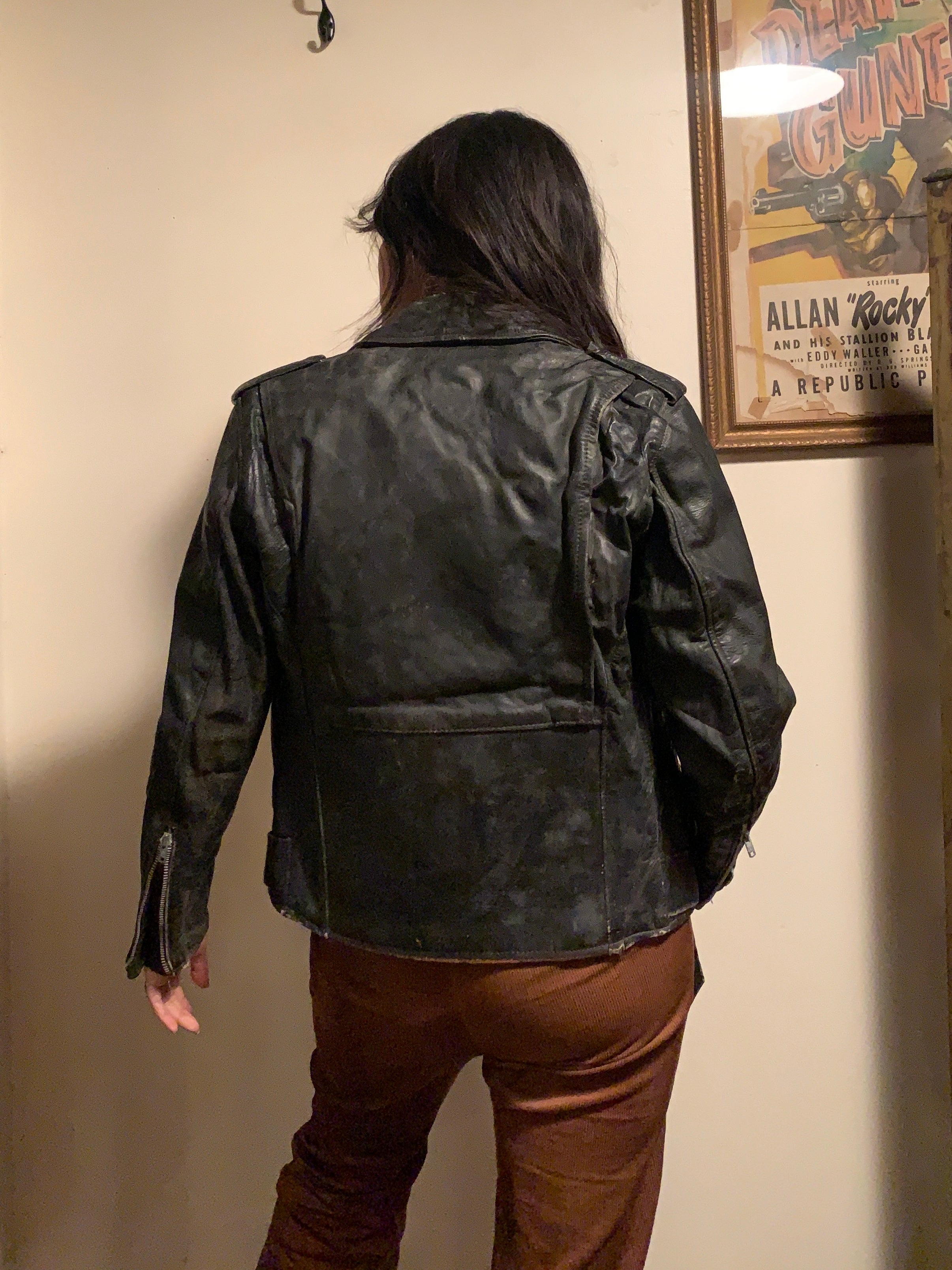 Beat 1960s Brooks Leather Moto Jacket (S/M)