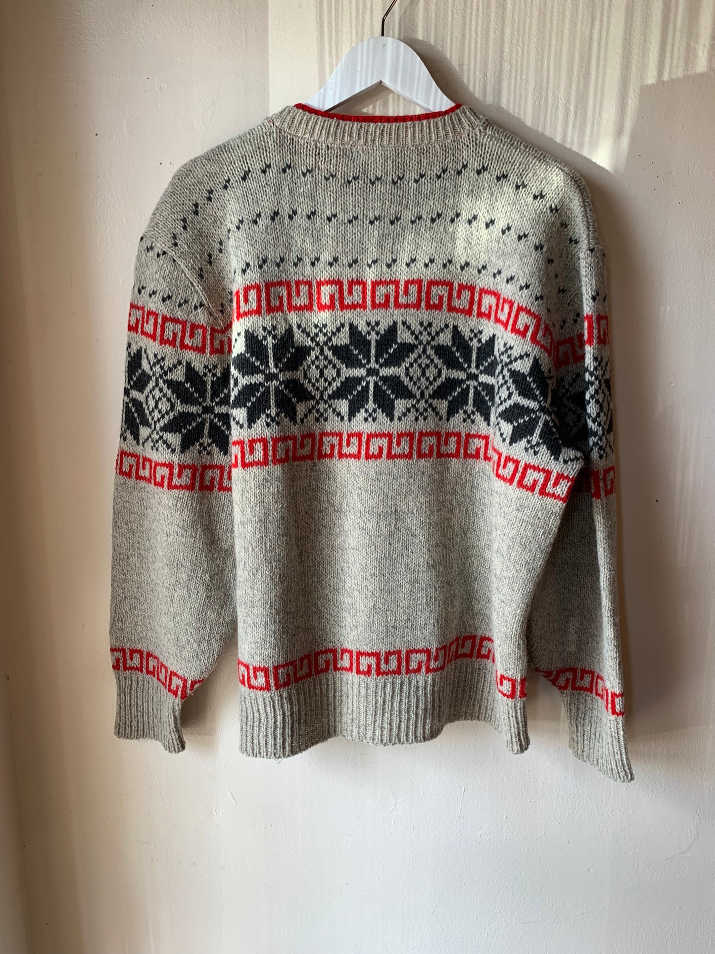 Gray & Red Continental Wool Pullover (L/XL)