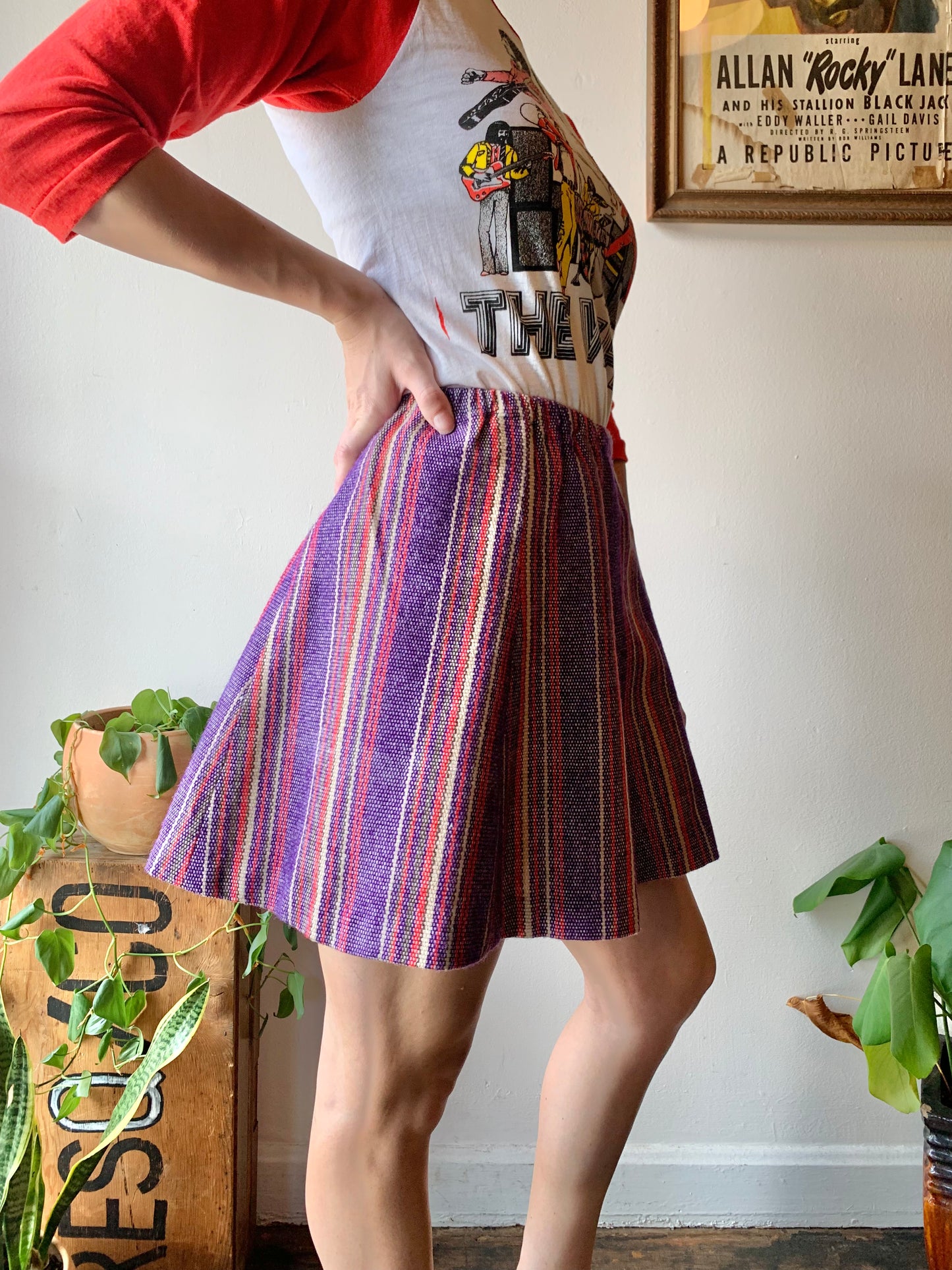 Purple Woven Tennis Skirt